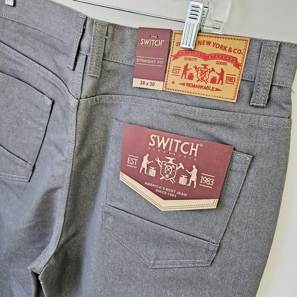 Men's Straight Fit Jeans - Gray - Picture 6 of 8